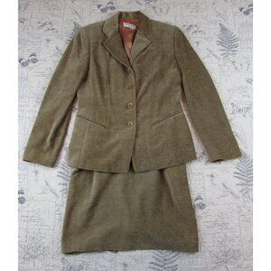 Womens Vintage Emanuel Ungaro Gold tan mid weight sof Skirt Suit Set 2 / 4 P